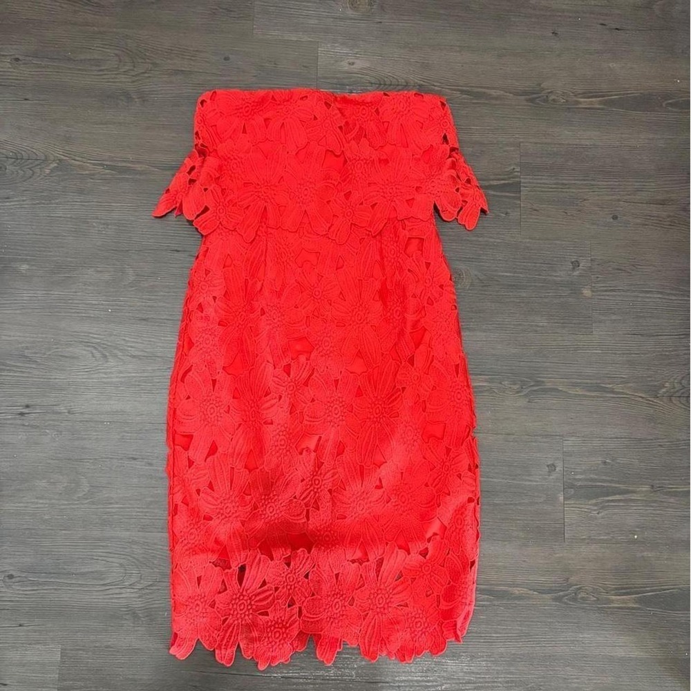 Saylor x Free People Red Strapless Floral Dress